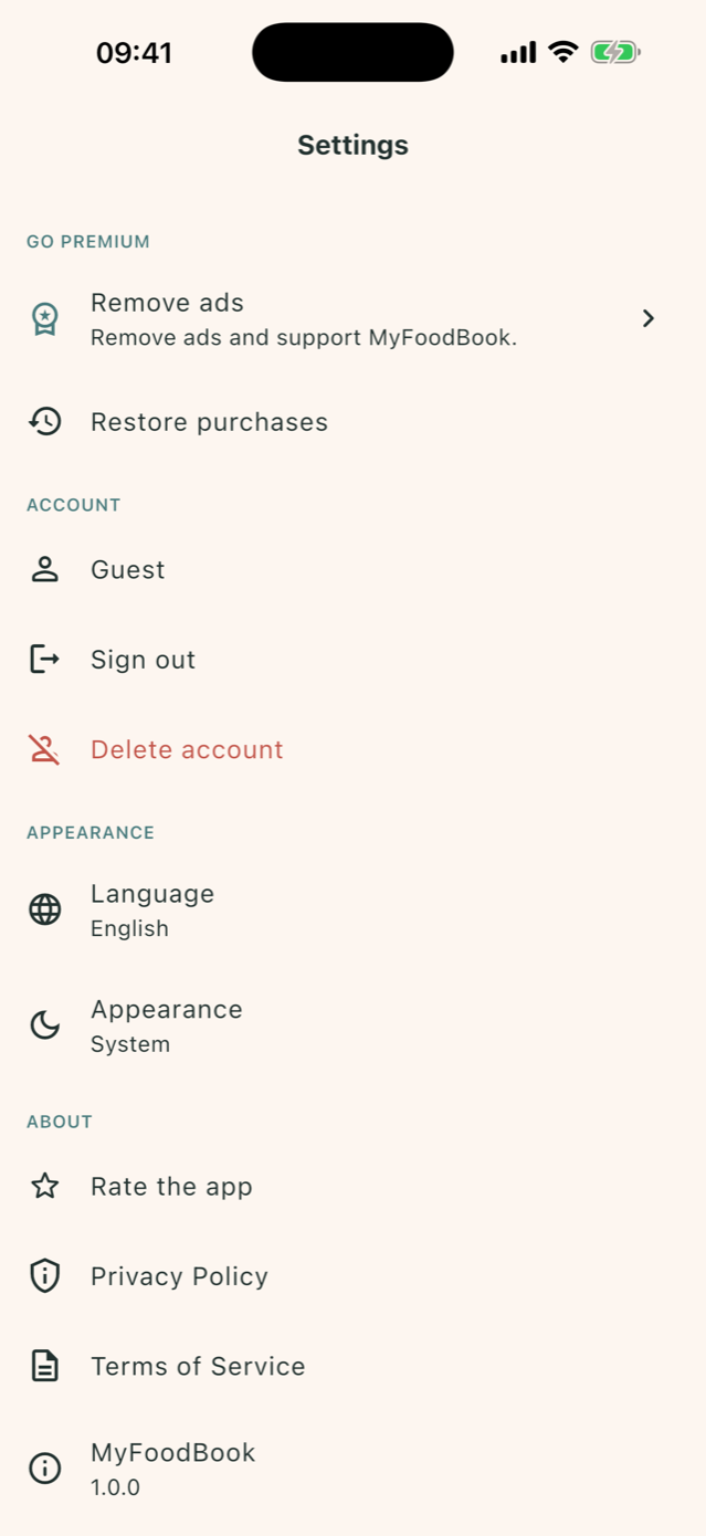 MyFoodBook screenshot