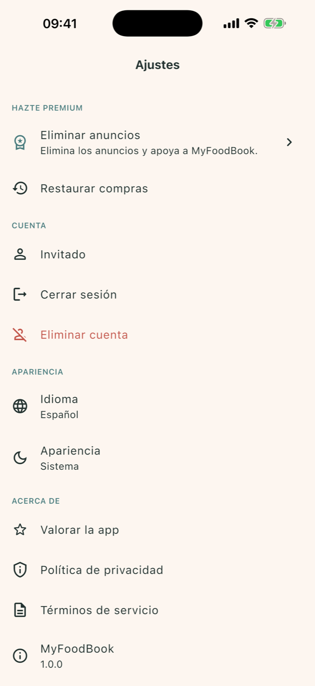 MyFoodBook screenshot