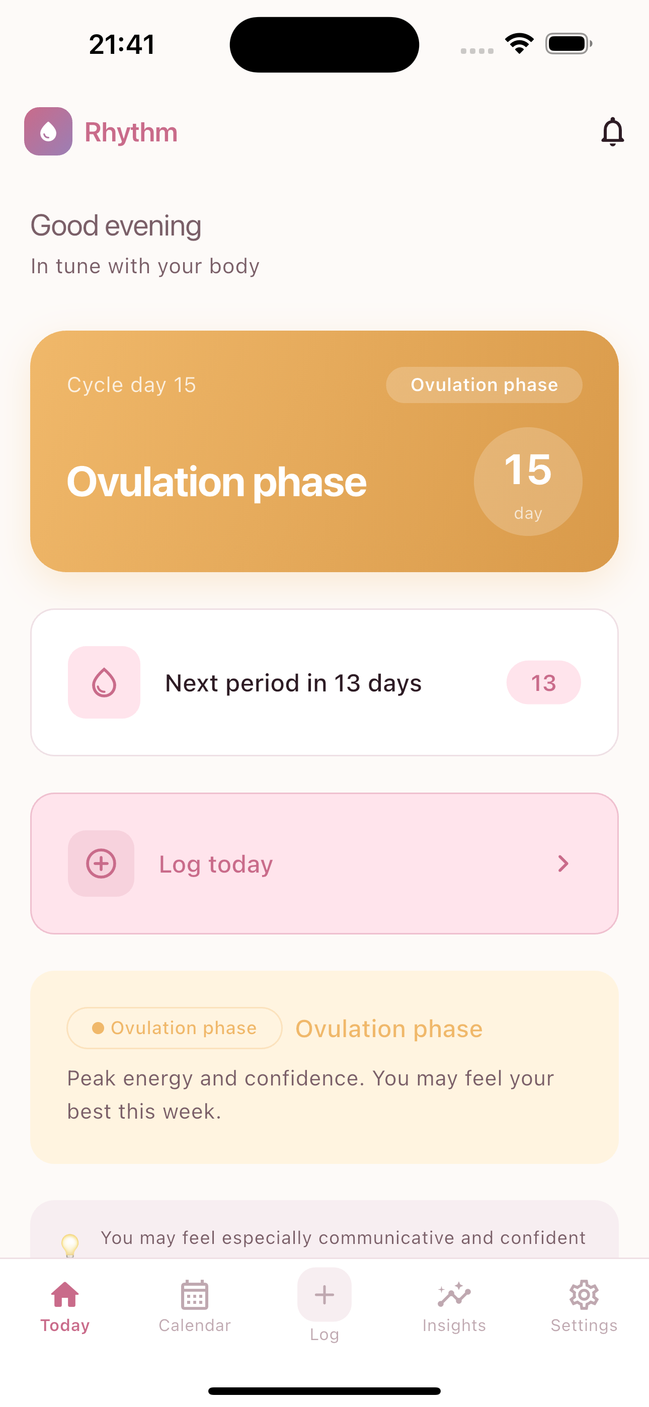 Rhythm – Home screen