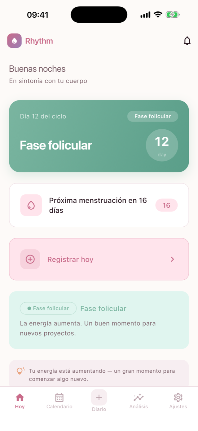 Rhythm – Home screen